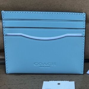 Coach Light Blue Card Holder NWT